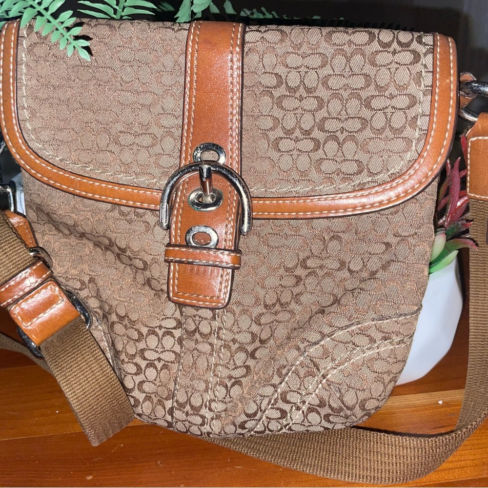 Coach Signature Tan Crossbody Bag